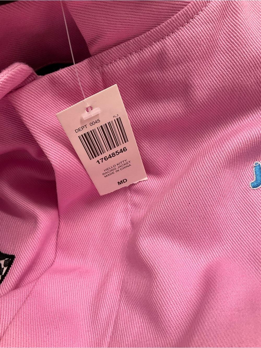 Hello Kitty Pink & Black Racing Jacket with Checkerboard Accents - Picture 9 of 9